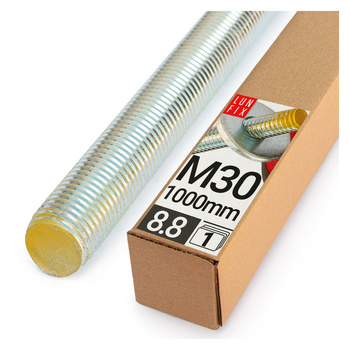 Gewindestange M30 x 1000 mm, 1 Stück | Festigkeitsklasse 8.8 DIN 975