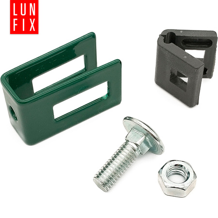 Stabmattenzaun Halter 4mm 5mm Komplett Grün