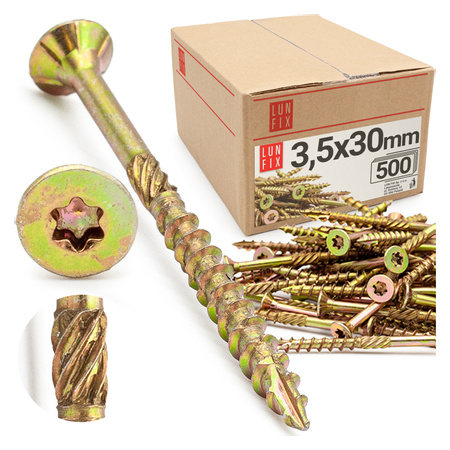 Spanplattenschrauben 3,5x30 mm 500 Stück TX10
