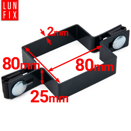 Mittelschelle Vierkant für 80x80 mm Pfosten Graphit