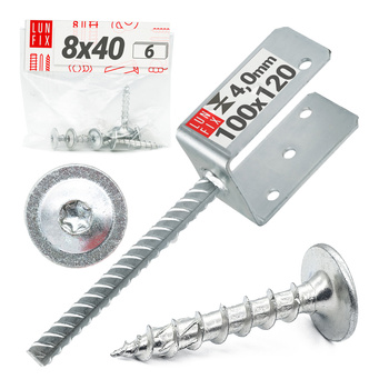 Montage Satz: Pfostenaufnahme 100 mit Betonanker + Schrauben