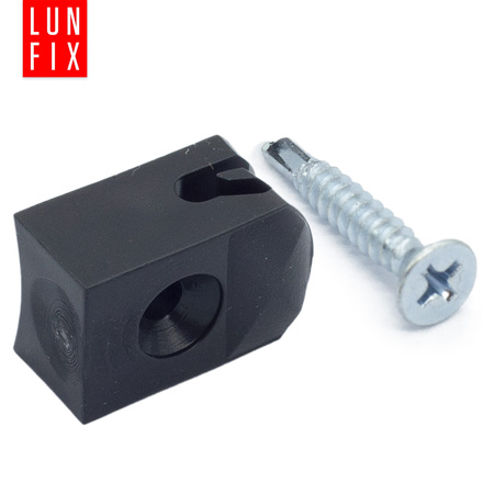 Spanndrahthalter mit Selbstscheidender Schraube 4mm Schwarz 100 Stück