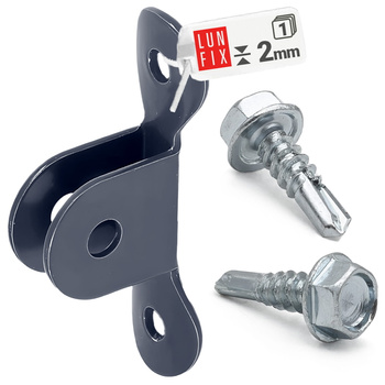 Querstrebenhalter zur Zaunpfosten Graphit Ral 7016 inkl. 2 Schrauben