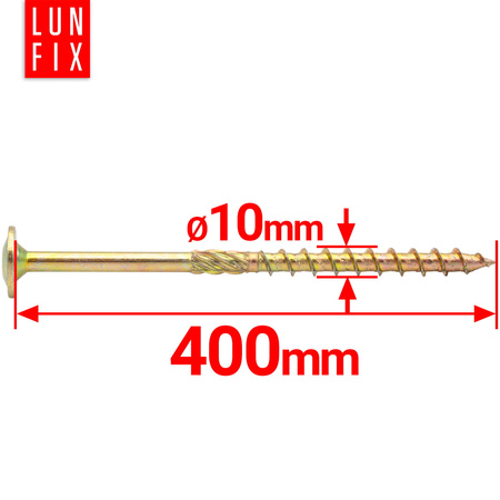 Tellerkopfschrauben 10x400 mm 25 Stück TX40