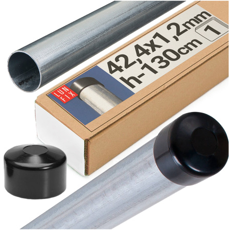 Słupek okrągły ogrodzeniowy ocynkowany fi 42,4mm 1,3m