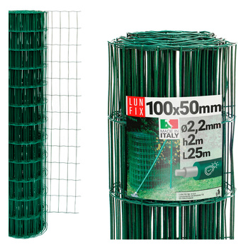 Drahtzaun Gartenzaun Grün H2m L25m Maschenweite 100x50mm Ø2,2mm