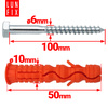 Spreizdübel 10x50 mm mit Sechskant Holzschrauben 6x100 mm 50stk.