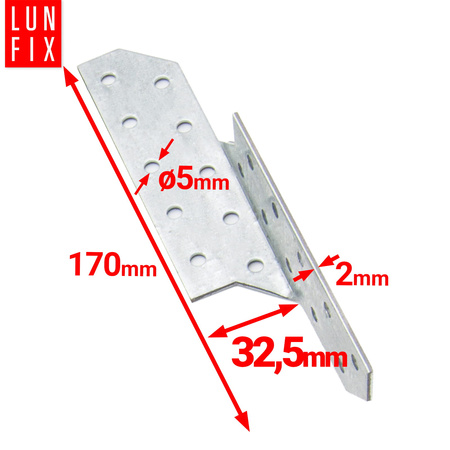 Sparrenpfettenanker 32x170mm Rechts 10er Set