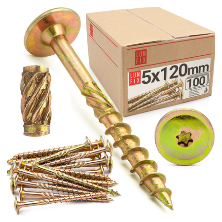 Tellerkopfschrauben 5x120 mm 100 Stück TX25