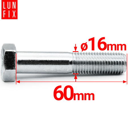 Sechskantschrauben M16x60 DIN 931 1 kg (ca.7 Stk.) Teilgewinde Klasse 8.8