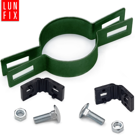 Mittelschelle Rund für 60 mm Pfosten Grün