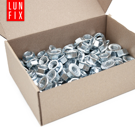 Sperrzahnmutter M16 - 1Kg (ca.21 Stk.) verzinkter Stahl Flanschmutter DIN 6923