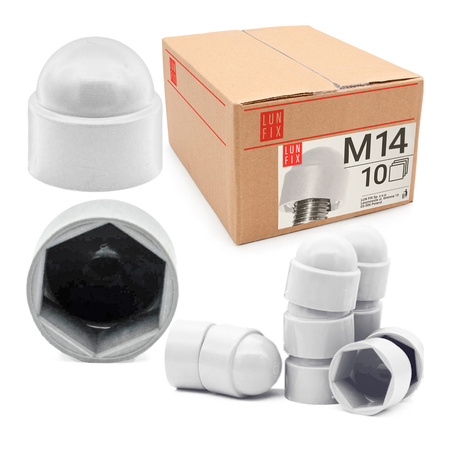 Schraubenkappe Weiß M14 10 Stuck