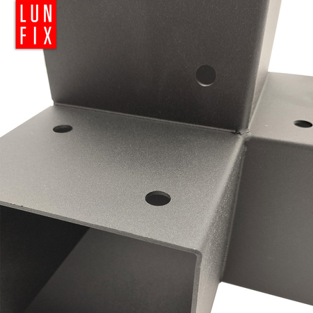 Montage Satz: Schwarz Eckverbinder Y 12 x 12 cm + Schrauben