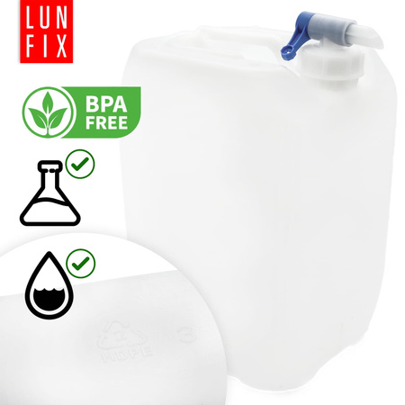 Wasserkanister 20 l HDPE mit Auslaufhahn