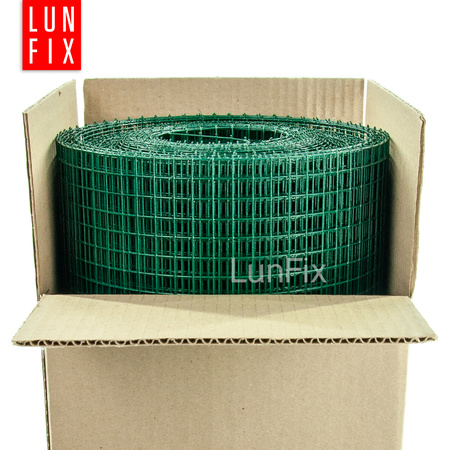 Geschweißtes Gartengitter Grün Verzinkt PVC H1m L25m Maschenweite 13x13mm Ø1,2mm