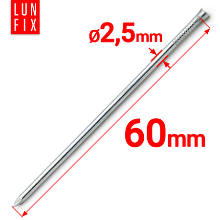 Sockelleisten Nägel 2,5x60 100g Silber Verzinkter