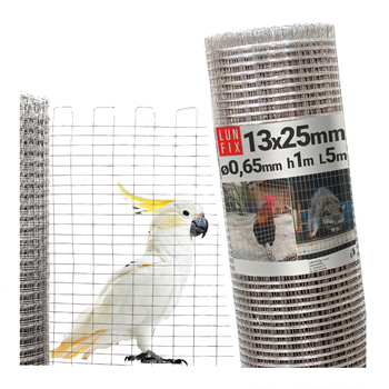 Volierendraht Hühnerdraht Verzinkt H1m L5m Maschenweite 13x25mm Ø0,65mm