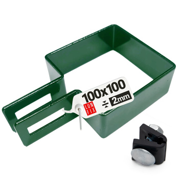Endschelle Vierkant für 100x100 mm Pfosten Grün