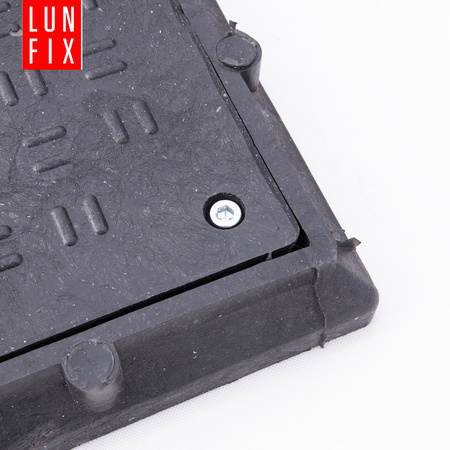 Kanaldeckel Schachtabdeckung mit Flanschrahmen 50x50cm Schwarz