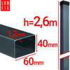 Słupek ogrodzeniowy 60x40 LUNBERG 60x40x2600 1,3mm grubości, grafitowy 260cm 2,6m