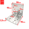 Montagewinkel mit Bolzen 90x90x90x2,5 Zimmerei 1St.