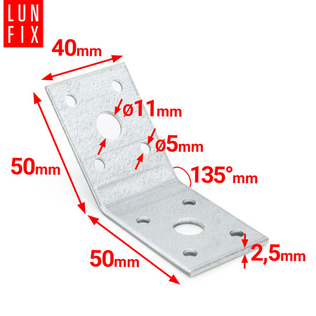 Winkelverbinder 135° 50x50x35