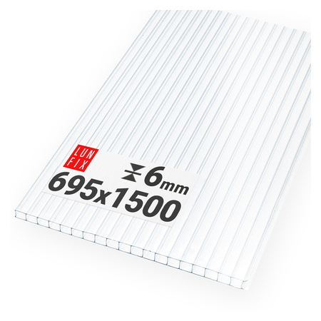 Poliwęglan komorowy 6mm płyta bezbarwna 69,5x150cm