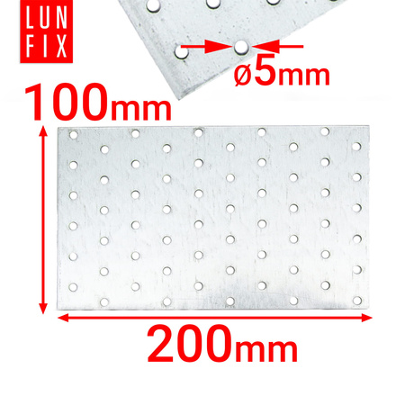 Flachverbinder 200x100x2mm Lochplatte 1 Stk