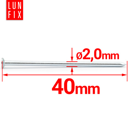 Stahlnägel 2x40 1kg Verzinkter