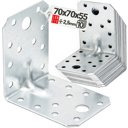 Schwerlast Winkelverbinder 70x70x55x2,5 mm 10 Stück