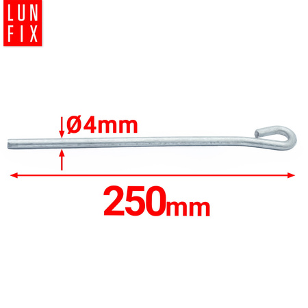 50 x 250 mm Befestigungsdraht mit Öse für Ankerschnellabhänger 4mm