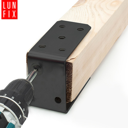 U-Pfostenträger Aufschraubbar Shwarz 70x120 mm