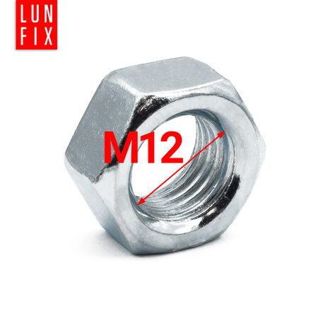 Sechskantmutter M12 - 1 Kg (ca.65 Stk.) Festigkeit 6 Verzinkter Stahl Regelgewinde DIN 934