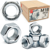 Sechskantmutter M18 - 5 Stück Festigkeit 6 Verzinkter Stahl Regelgewinde DIN 934