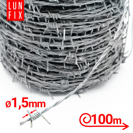 Stacheldraht Weidezaun 1,5mm doppelt Verdrillt 100m