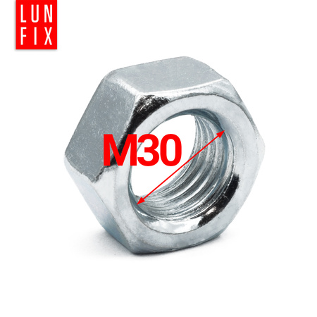 Sechskantmutter M30 - 5 Kg (ca.24 Stk.) Festigkeit 8 Verzinkter Stahl, Regelgewinde DIN 934