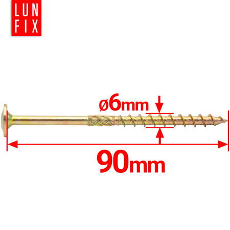 Tellerkopfschrauben 6x90 mm 100 Stück TX30