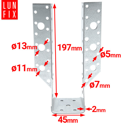 Balkenschuh Typ A 45x197 mm