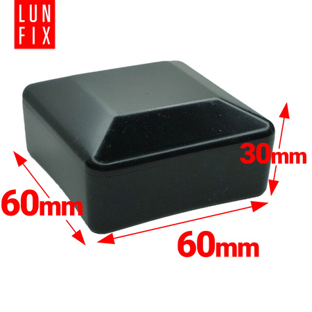 Pfostenkappen Schwarz 60x60 mm Eckig 1 stuck