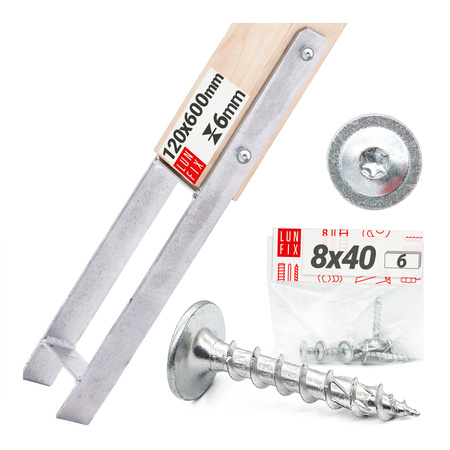 Montage Satz: H-Pfostenträger 120 + Schrauben