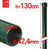 Słupek okrągły ogrodzeniowy zielony fi 42,4mm 1,3m