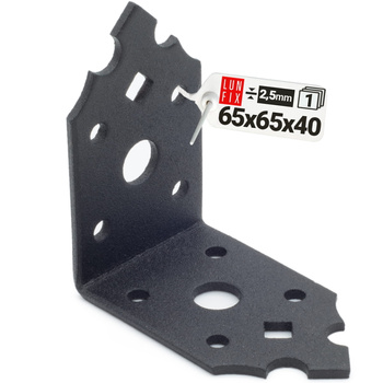 Dekorativer Winkel schwarz 65x65x40x2,5 mm