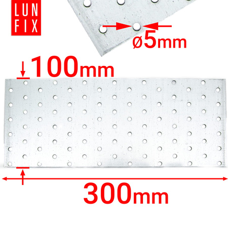 Flachverbinder 300x100x2mm Lochplatte 1 Stk