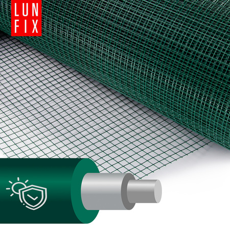 Geschweißtes Gartengitter Grün Verzinkt PVC H1m L25m Maschenweite 13x13mm Ø1,2mm