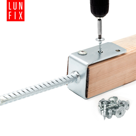 Montage Satz: Pfostenaufnahme 100 mit Betonanker + Schrauben