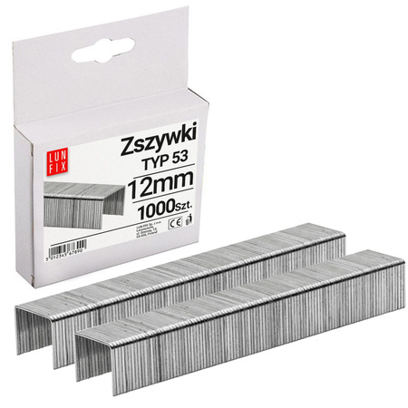 Zszywki tapicerskie 12mm do zszywacza typ 53 1000szt.
