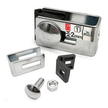 Stabmattenzaun Halter 4mm 5mm Komplett Silber Verzinkt