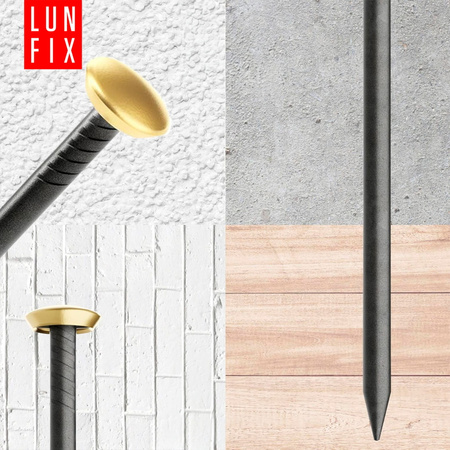 Bildernägel schwarz mit goldfarbenem Dekokopf 2x30 Betonnägel 100 Stück