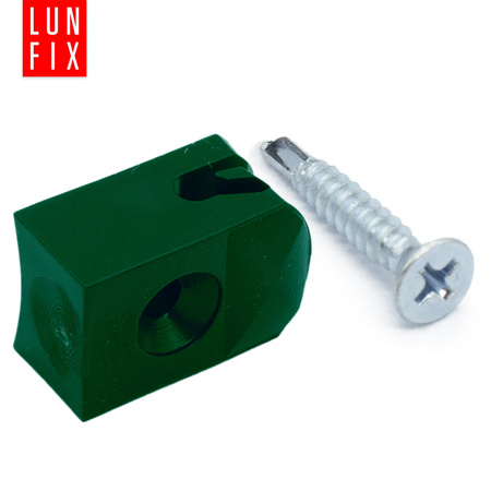 Spanndrahthalter mit Selbstscheidender Schraube 4mm Grün 100 Stück